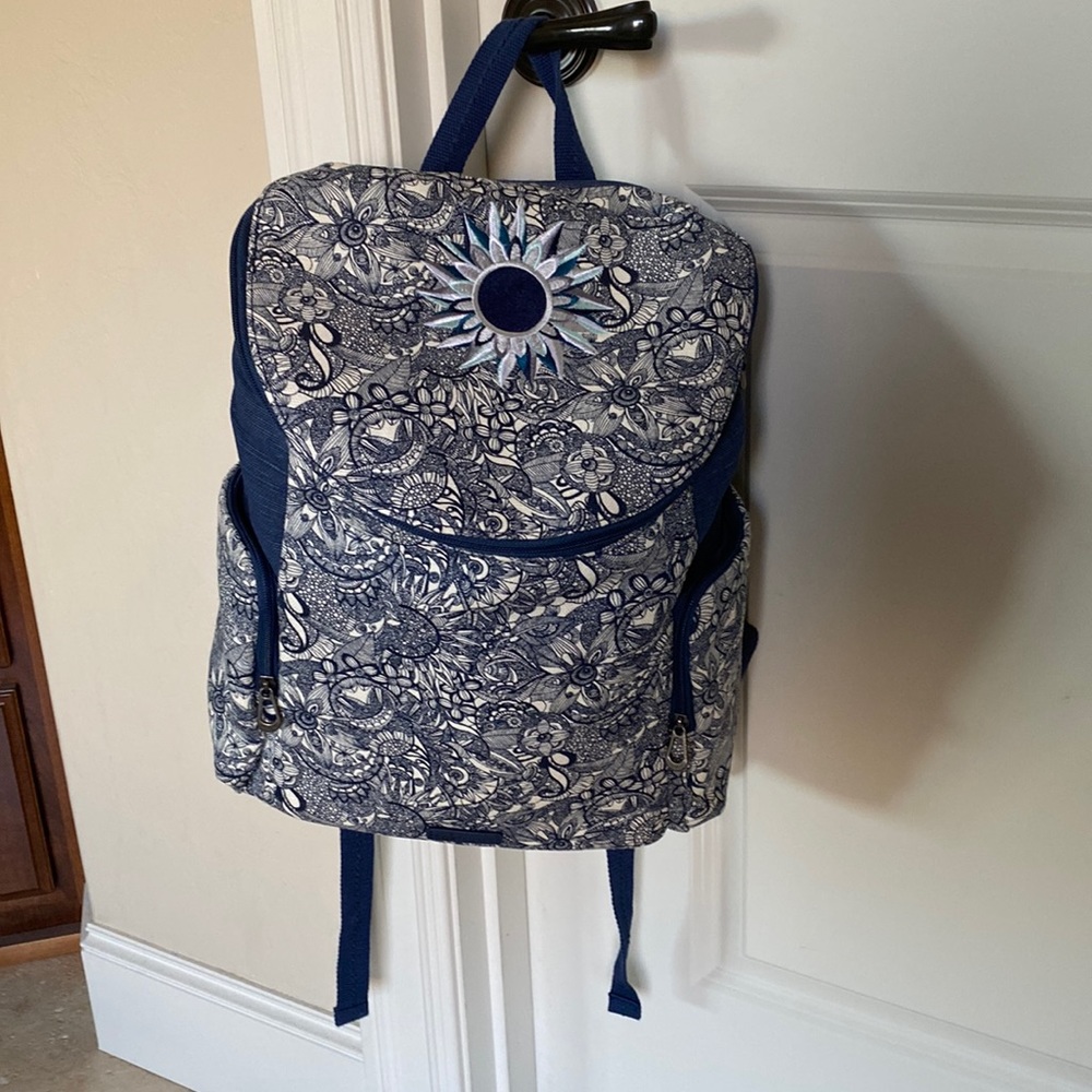 Sakroots Canvas Backpack Navy Desert Spirit